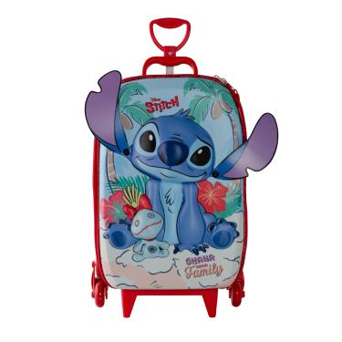 Imagem de Mochila Escolar Roda Tripla 3D Stitch Praia Infantil Meninas