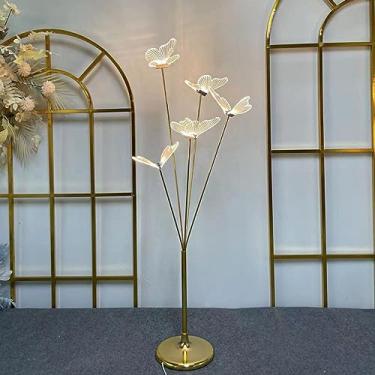 Imagem de OUFULA Lâmpada de Atmosfera Paisagista Moderna LED Luzes Criativas em Pé de Borboleta para festa de casamento Stage Background Decor (Branco,H150cm)