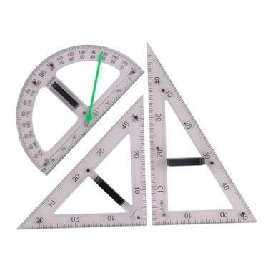 Imagem de Baoblaze Réguas grandes de geometria matemática, conjunto de desenho, ferramenta geométrica com bolsa de armazenamento, conjunto de régua de ensino para quadro, 3 PECAS