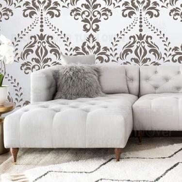 Imagem de Estêncil vintage de luxo barroco rococó retrô de 40 cm para paredes modelo de estêncil grande reutilizável mandala nicho decoração padrões de decoração de móveis pintura grandes para decoração