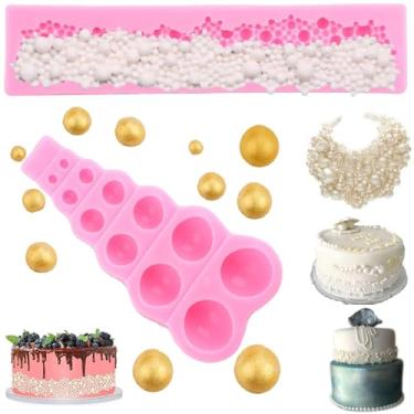 Imagem de Molde de decoração de bolhas de pérolas redondas de silicone para doces, artesanato em açúcar, bolos de chocolate