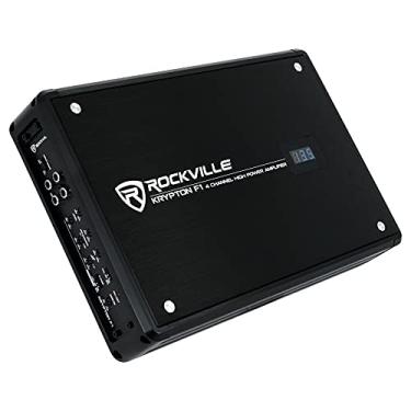 Imagem de Rockville Amplificador automotivo KRYPTON F1 1600W 4 canais 2-Ohm, certificado Dyno, MOSFET, crossover ajustável, controle remoto, perfeito para áudio de carro e subs