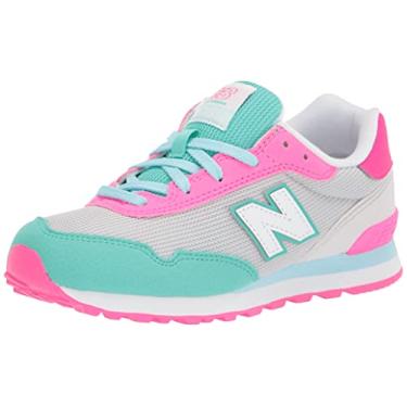 Imagem de New Balance Tênis infantil unissex 515 V1 com cadarço, Verão neblina/rosa brilhante, 11.5 Wide Little Kid