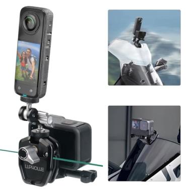 Imagem de Lupholue Suporte de clipe de para-brisa de motocicleta para GoPro Hero 13 12 11 10 9 8 7, Insta360 X4 X3 X2 X ONE RS R, DJI Osmo Action, Smartphone (longo)
