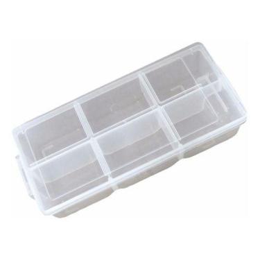 Imagem de Caixa Organizadora Plástico Transparente 6 Divisórias - são bernado
