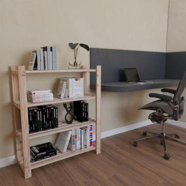 Imagem de Livreiro Moderno 100% Pinus Moderno Suporta Até 15Kg - Technox