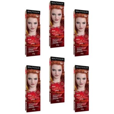 Imagem de Beauty Color Tintura 76.44 RUIVO ABSOLUTO TESTE 45gr (06 Unidades) Cor