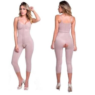 Imagem de Macaquinho Modelador Longo Pós Cirúrgico Alta Compressão Prótese Silic