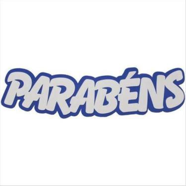 Imagem de Painel Relevo para Decoração Parabens Branco E Azul - Piffer