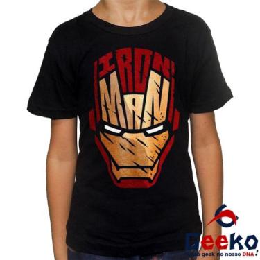 Imagem de Camiseta Infantil Homem de Ferro 100% Algodão Iron Man Vingadores Aven