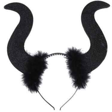 Imagem de Tiara Chifre Luxo Malévola Carnaval Halloween - CIM TOYS, Preto