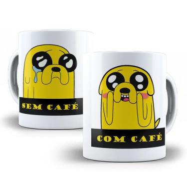 Imagem de Caneca Jake Hora de Aventura Com Café Sem Café Porcelana - Tio da Cane