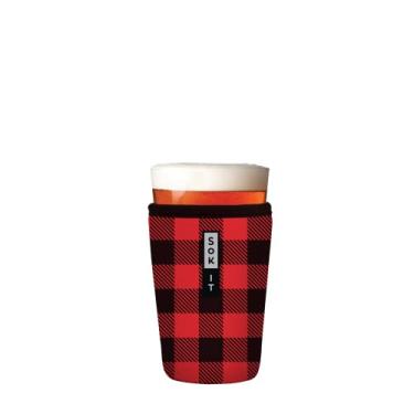 Imagem de Sok It Pint Sok manga isolada reutilizável de neoprene para copos de cerveja de 473 ml (Buffalo Check, manga de vidro de cerveja)