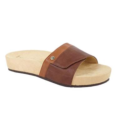 Imagem de REVITALIGN Sandália feminina tipo anabela, Marrom, 40