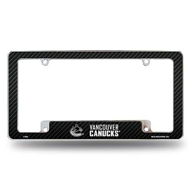 Imagem de Rico Industries Moldura de placa automotiva NHL Vancouver Canucks preta 30,48 cm x 15,24 cm cromada para carro/caminhão/SUV
