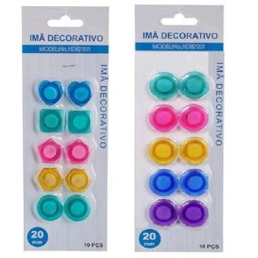 Imagem de Kit 20 Imã Coloridos Para Geladeira para Fotos e Recados - Inter
