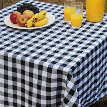 Imagem de Toalha de Mesa Retangular 10 Lugares Em Oxford Xadrez 3,00m X 1,45m Pi