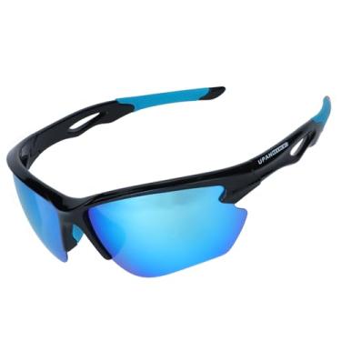 Imagem de UPANBIKE Óculos de sol de ciclismo polarizados UV400 Running Sungalsses TR90 armação inquebrável óculos de sol esportivos para homens e mulheres, Azul, 140mm