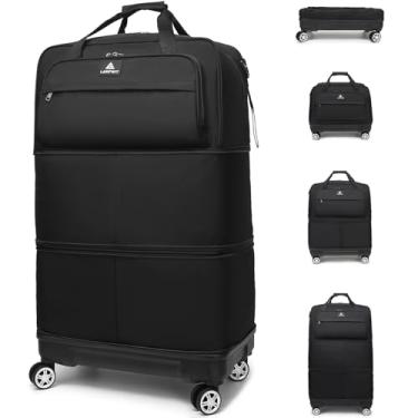 Imagem de Malas de viagem com rodas giratórias para homens 134L mala dobrável extra grande com rodinhas de viagem, leve, dobrável, mala de viagem expansível e macia para mulheres, Preto, 31.5 Inches