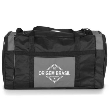 Imagem de Bolsa de Viagem e Academia Média N7 Lona Origem Brasil, Cinza