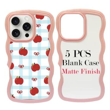 Imagem de JUSTRY Capa de telefone com 5 peças de sublimação em branco para impressão projetada para iPhone 16 Pro, capa de borracha macia de 6,3 polegadas + inserção de alumínio, impressão personalizada, capa