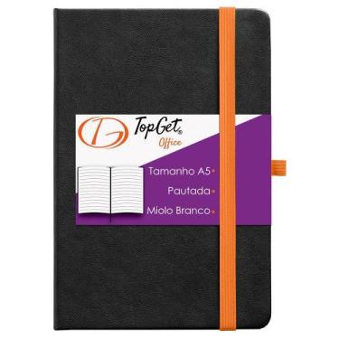 Imagem de Caderneta Collection 14x21cm 80 Fls Pautadas - TopGet, Preto e Laranja