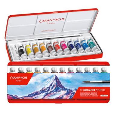 Imagem de Tinta Guache Líquida Caran D'ache Studio com 12 Cores - CARAN DACHE