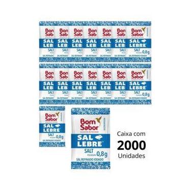Imagem de Sal Labre Refinado Bom Sabor Em Sachê De 8g Caixa Com 2000 Unidades Pa