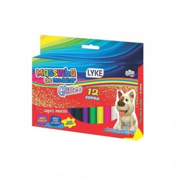 Imagem de Massa de Modelar Lyke Soft Base de Amido com Gliter 12 Cores Vibrantes