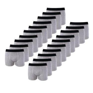 Imagem de Kit com 20 Cuecas Boxer Box Try Basics Algodão Cotton Lisa Básica Casu