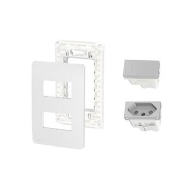 Imagem de Kit Conjunto 4x2 Tomada 20A Interruptor Inte Orion Schneider - Pial Le