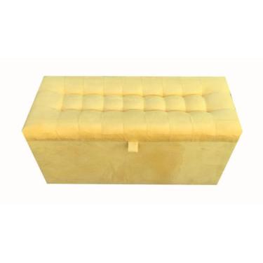 Imagem de Recamier puff baú estofado 1 metro - amarelo - NEGROMONTE STORE