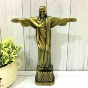 Imagem de Miniatura 20 Cm Monumento Cristo Redentor Decoração De Metal - Lar Pre