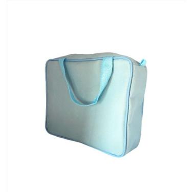 Imagem de Necessaire MALOTE inteira NAILON (tecido)  AZUL CLARO  28x22 com alça 