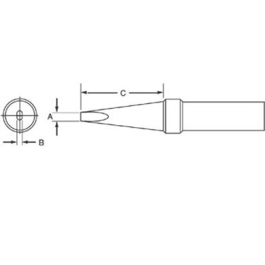 Imagem de Ponta de Solda Magnética Fenda 425 4.6 mm TC201TBR - Weller