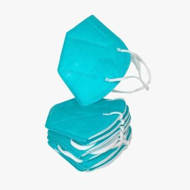 Imagem de 10x Máscara KN95 CORES Clip Nasal bfe 95% Respirador Verde 5 camadas