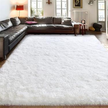 Imagem de Ailyei Tapetes grandes 22 x 30 cm para sala de estar, tapete felpudo branco ultra macio para berçário, tapete de pelúcia moderno e fofo para meninas, meninos, crianças, dormitório, decoração de casa