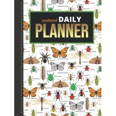 Imagem de Undated Daily Planner: Hardcover 8.5x11 One Page Per Day Diary / 365 Logs / 6AM to 7PM Hourly Schedule/Monarch Butterfly Ladybug - Garden Bug ... / Time Management Gift For Organized People