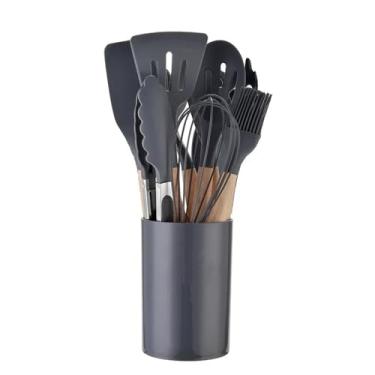 Imagem de HJZSZX 12PCS Silicone Utensílios de Cozinha Antiaderentes Utensílios de Cozinha Conjunto Espátula Pá Batedores de Ovos Alça Conjunto de Ferramentas de Cozinha, 4, Mais de Cinco, Conjunto de Peças