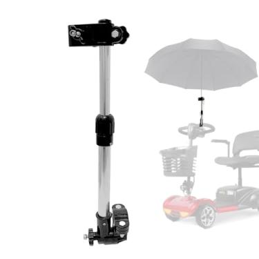 Imagem de Suporte de guarda-chuva para scooter de mobilidade de idosos, suporte de suporte elástico ajustável para cadeira de rodas, serve para guidão de 2 a 3 cm