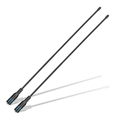 Imagem de ABBREE AR-771 Antena de rádio amador de banda dupla VHF/UHF 14,96 polegadas SMA - antena de chicote macio de alto ganho para Baofeng UV-5R, BF-F8HP PRO, 5RM, K5PLUS, AR-152 GM-15PRO UV-5G Plus GMRS