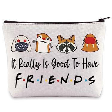 Imagem de WZMPA Bolsa de cosméticos para fãs de guaxinim Rocket Lylla & Teefs&Floor presente é realmente bom ter um amigo bolsa de maquiagem com zíper para fãs de filmes, Muito bom, Bolsa cosmética