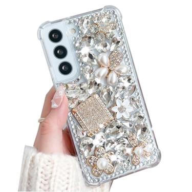 Imagem de GO-VOLMON Capa feminina de luxo para Samsung Galaxy S21 Ultra Bling Glitter Brilhante Pedras Brilhantes À Prova de Choque Air-Bag Cantos, Strass Crystal Diamond Pretty Girls Case para Galaxy S21 Ultra