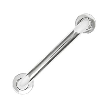 Imagem de FAPBADRI Barra de apoio resistente de aço inoxidável para corrimão de banheiro e alça de segurança para idosos, parafusos e plugues de parede incluídos - acabamento brilhante - 25,4 cm, pacote com 2