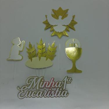 Imagem de Topo de Bolo Primeira Eucaristia Divino Espírito Santo - MIWL ART