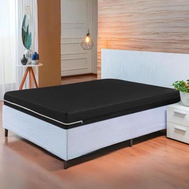 Imagem de Capa para Colchão Casal Queen Malha Gel C/ Zíper - Malucasim, Preto