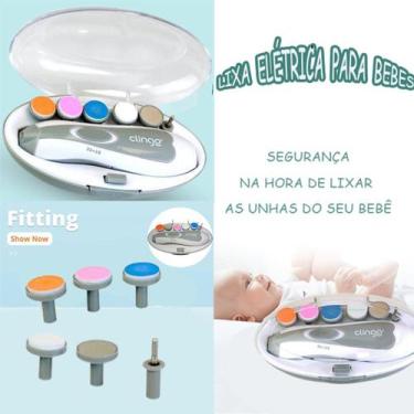 Imagem de Aparador Elétrico Para Unhas De Bebê Cor Cinza com Lanterna - Clingo -