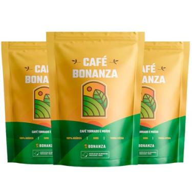 Imagem de Café Gourmet 100% Arábica - Kit 3 cafés 500g - Moído. Fazenda Bonanza Cafés Especiais.
