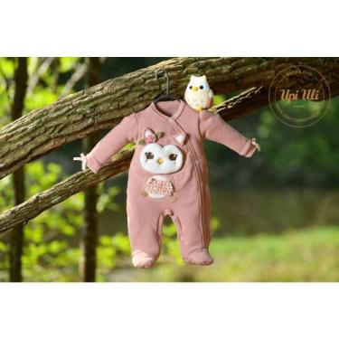 Imagem de Macacão Pezinho Manga Longa Bebê Menina Rosa Charlie - Upi Ulli, M