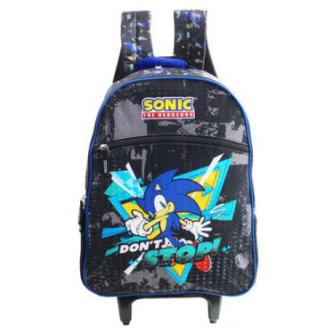 Imagem de Mochila Sonic Rodinhas Infantil Original Pacific Meninos
